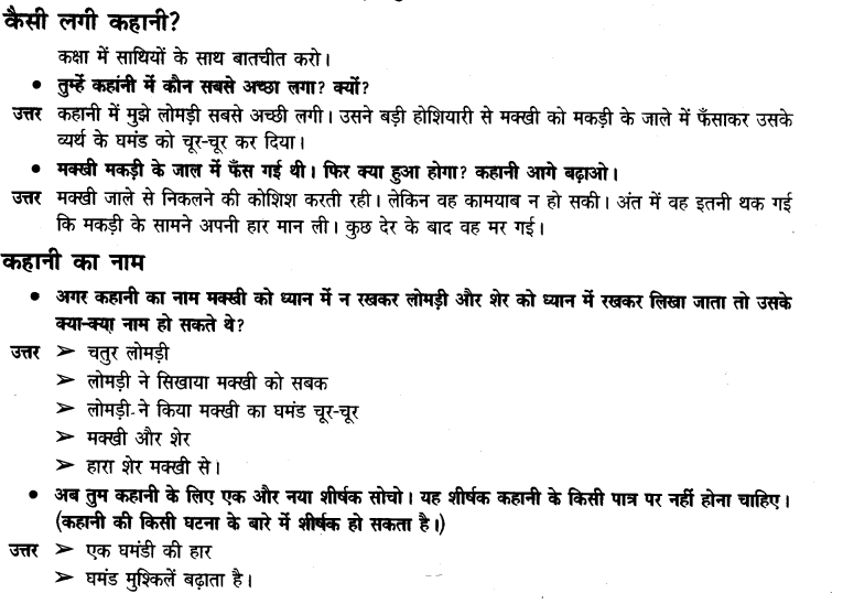 NCERT Solutions for Class 3 Hindi Chapter 2 शेख़ीबाज़- मक्खी 1