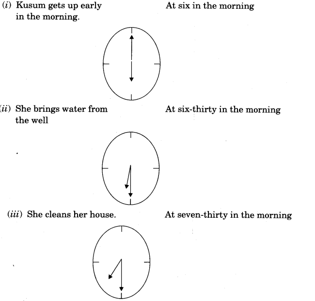 NCERT Solutions for Class 3 Mathematics Chapter-7 Time Goes On One Day in the Life of Kusum Q1