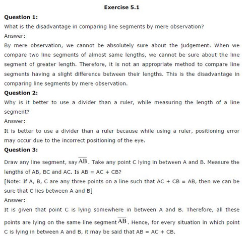 NCERT Solutions For Class 6 Maths Chapter 5 Understanding Elementary Shapes Ex 5.1 Q1
