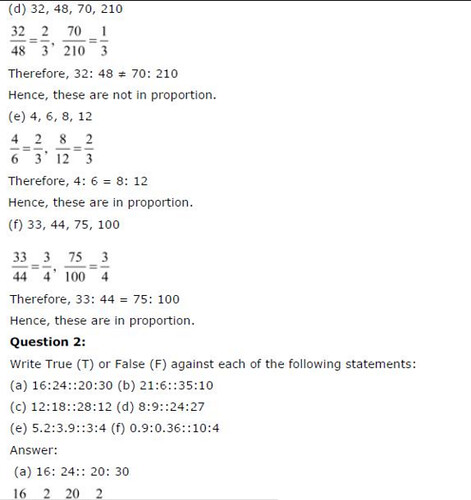 NCERT Solutions For Class 6 Maths Ratios and Proportions Exercise 12.2 Q2