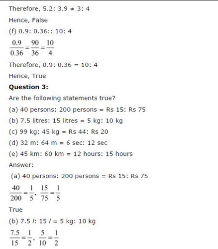 NCERT Solutions For Class 6 Maths Ratios and Proportions Exercise 12.2 Q4