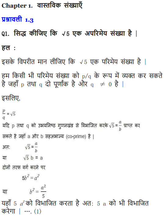 NCERT Solutions for class 10 Maths Chapter 1 Exercise 1.3 in English medium