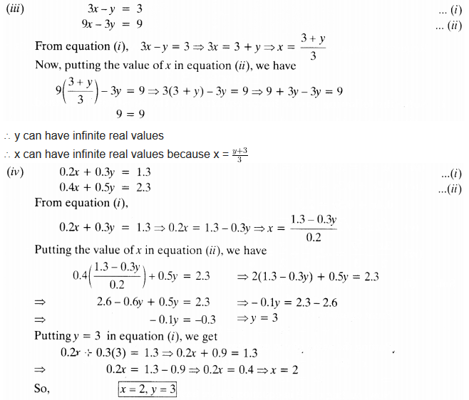 NCERT Solutions for Class 10 Maths Chapter 3 Pdf Pair Of Linear Equations In Two Variables Ex 3.3 Q1.1