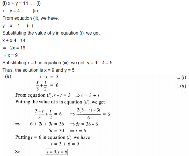 NCERT Solutions for Class 10 Maths Chapter 3 Pdf Pair Of Linear Equations In Two Variables Ex 3.3 Q1