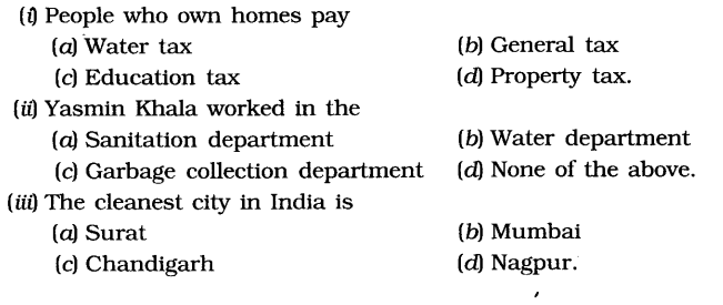 NCERT Solutions for Class 6th Social Science Civics Chapter 7 Urban Administration MCQs Q1