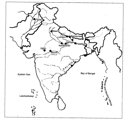 NCERT Solutions for Class 6th Social Science History Chapter 8 Ashoka The Emperor Who Gave Up War Map Skills