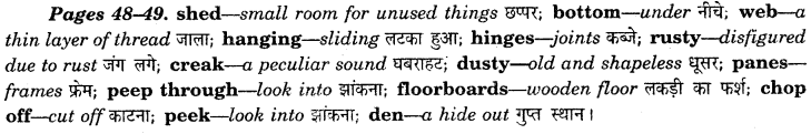 NCERT Solutions for Class 7 English Honeycomb Poem 3 The Shed