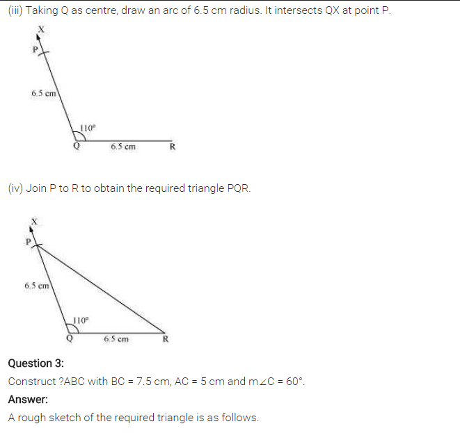 NCERT Solutions for Class 7 Maths Chapter 10 Practical Geometry Ex 10.3 Q2.2
