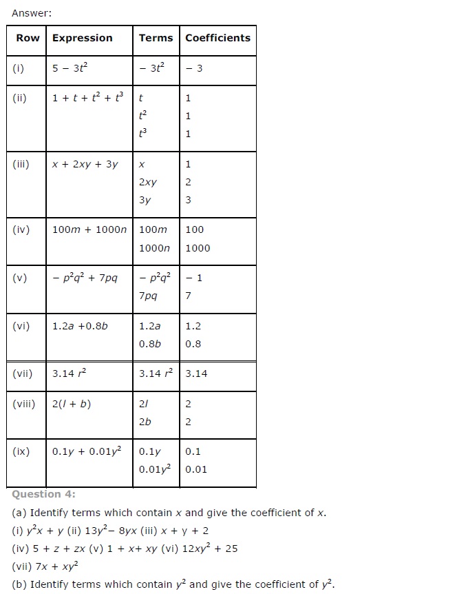 NCERT Solutions for Class 7 Maths Chapter 12 Algebraic Expressions Ex 12.1 Q4