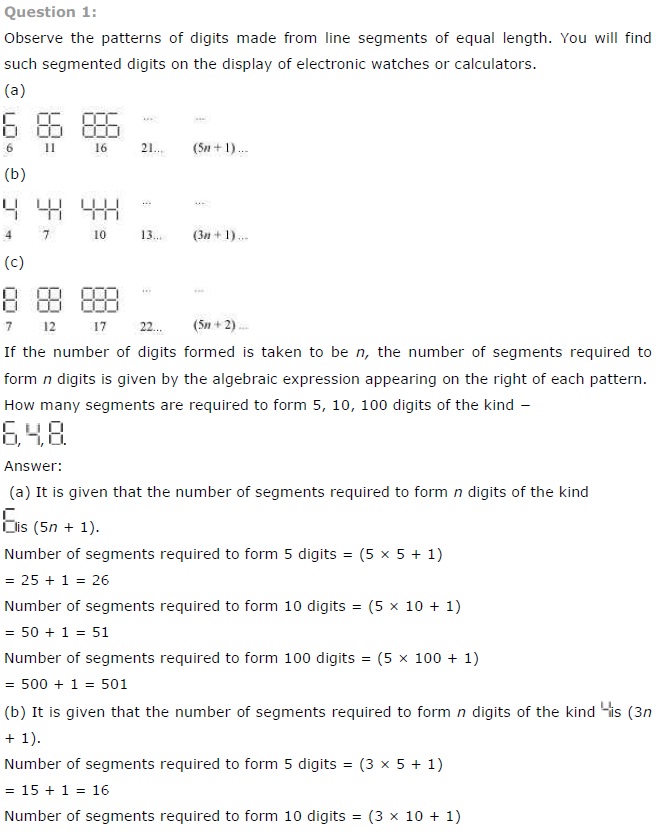 NCERT Solutions for Class 7 Maths Chapter 12 Algebraic Expressions Ex 12.4 Q1
