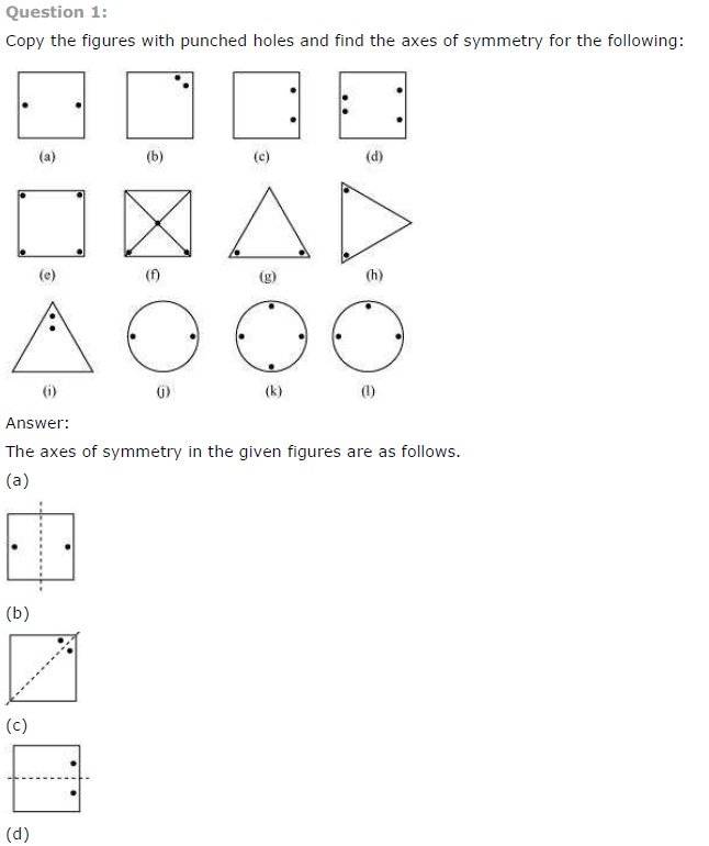 NCERT Solutions for Class 7 Maths Chapter 14 Symmetry Ex 14.1 Q1