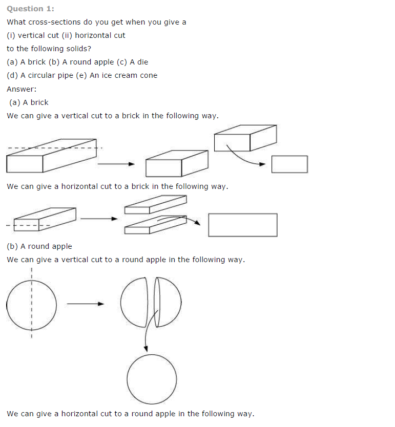 NCERT Solutions for Class 7 Maths Chapter 15 Visualising Solid Shapes Ex 15.3 Q1