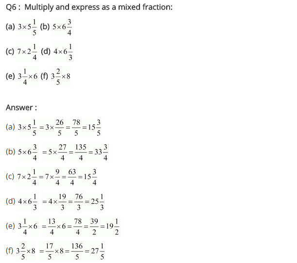 NCERT Solutions for Class 7 Maths Chapter 2 Fractions and Decimals Ex 2.2 Q6