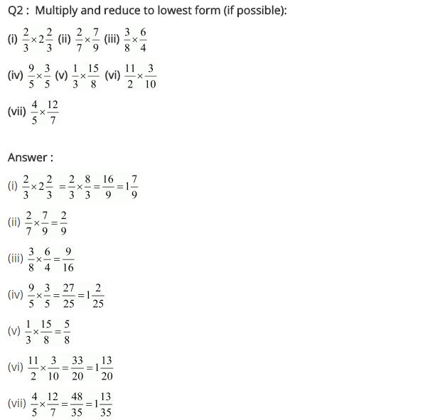 NCERT Solutions for Class 7 Maths Chapter 2 Fractions and Decimals Ex 2.3 Q2