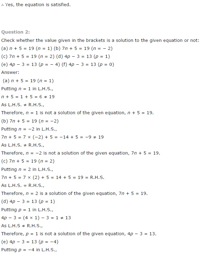 NCERT Solutions for Class 7 Maths Chapter 4 Simple Equations Ex 4.1 Q2