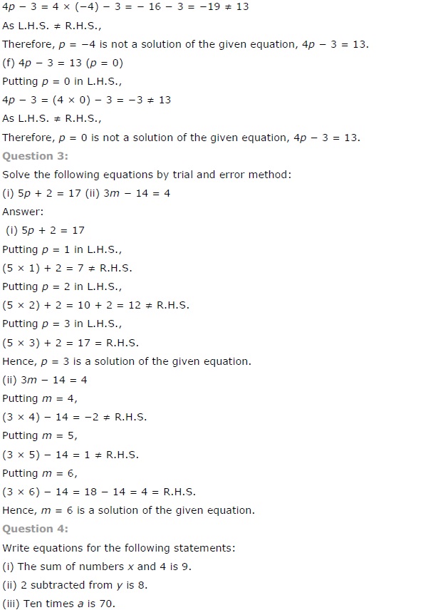 NCERT Solutions for Class 7 Maths Chapter 4 Simple Equations Ex 4.1 Q3