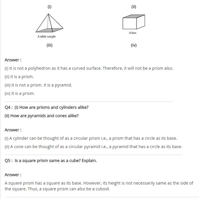 NCERT Solutions for Class 8 Maths Chapter 10 Visualising Solid Shapes Ex 10.3 q-2