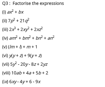 NCERT Solutions for Class 8 Maths Chapter 14 Factorisation Ex 14.2 Q3