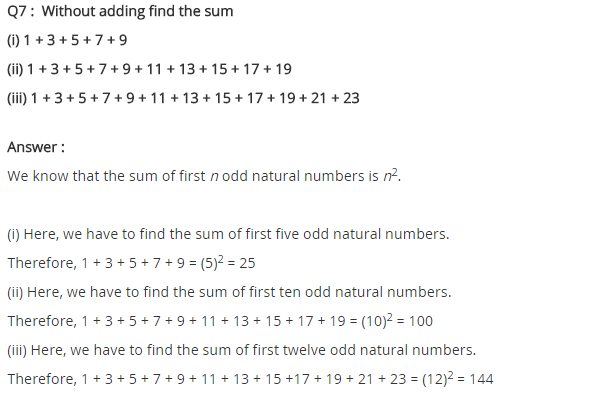 NCERT Solutions for Class 8 Maths Chapter 6 Squares and Square Roots Ex 6.1 Q7