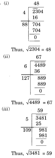 NCERT Solutions for Class 8 Maths Chapter 6 Squares and Square Roots Ex 6.4 Q1