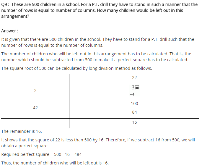 NCERT Solutions for Class 8 Maths Chapter 6 Squares and Square Roots Ex 6.4 q-9