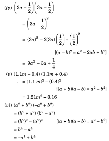 NCERT Solutions for Class 8 Maths Chapter 9 Algebraic Expressions and Identities Ex 9.5 Q1.1