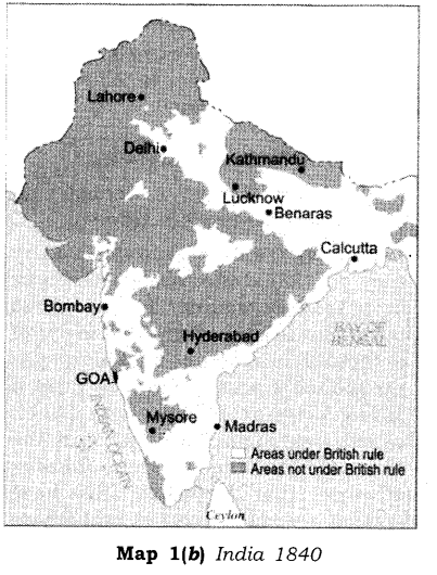 NCERT Solutions for Class 8 Social Science History Chapter 2 From Trade to Territory Map Skills Q1.1