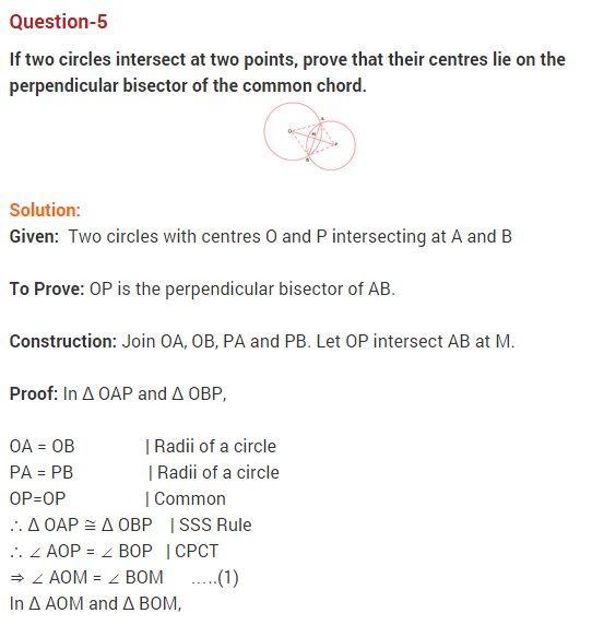 NCERT Solutions for Class 9 Maths Chapter 10 Circles Ex 10.3 A5