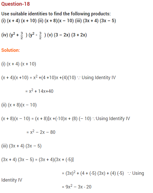 NCERT Solutions for Class 9 Maths Chapter 2 Polynomials Ex 2.5 q1