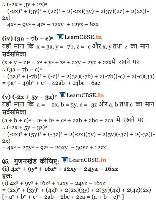 NCERT Solutions for class 9 Maths chapter 2 exercise 2.5 Polynomials English medium