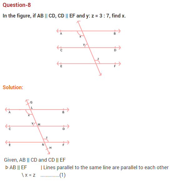 NCERT Solutions for Class 9 Maths Chapter 6 Lines and Angles Ex 6.2 Q8