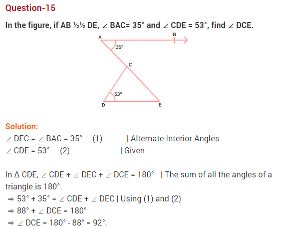 NCERT Solutions for Class 9 Maths Chapter 6 Lines and Angles Ex 6.3 Q15
