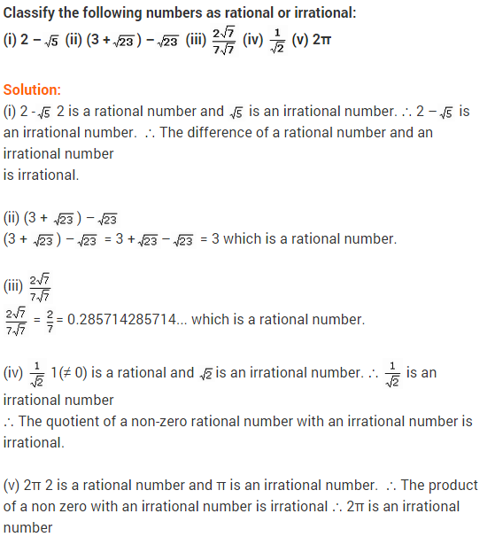 NCERT Solutions for Class 9 Maths Number System Ex 1.5 q1