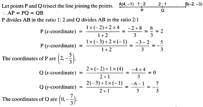 Ex 7.2, 2 - Find coordinates of points of trisection - Ex 7.2
