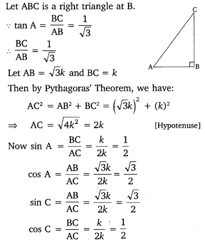 Trigonometry Class 10 Chapter 8 Exercise 8.1 NCERT Solutions Free PDF Download Q9